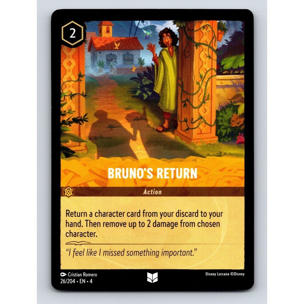 Brunos Return Action Card Rarity Yellow Disney Lorcana
